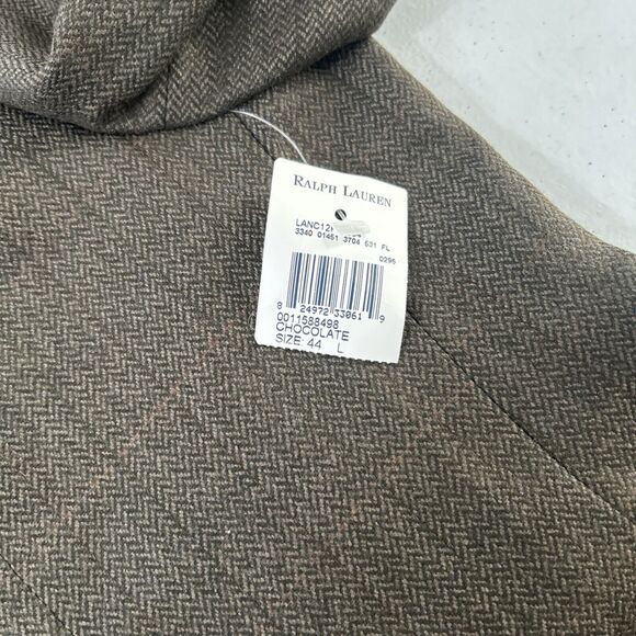 Lauren Ralph Lauren Sports Coat Mens 44L Herringbone Three Button Blazer - Picture 15 of 16